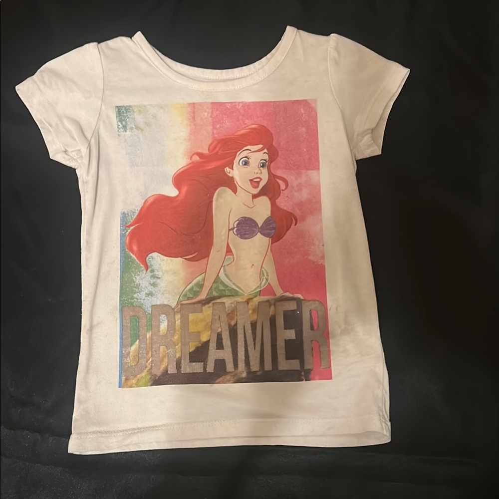 Disney White Ariel Graphic Tee Short Sleeve
